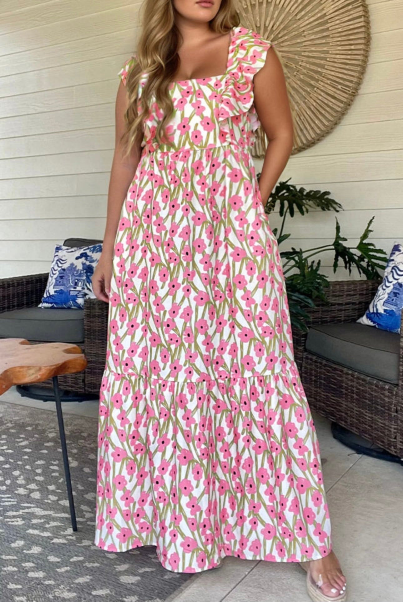 pink ruffle dress plus size YOURS LONDON Plus Size Pink Ruffle Wrap Dress